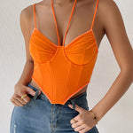 Zeagoo Asymmetrical Hem Bustier Cami Top