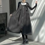 Spaghetti Strap Ruched Zippered Loose Long Dress