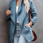 Zeagoo Casual Fleece Fuzzy Coats Faux Shearling Shaggy Jacket
