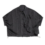 Women's Plus Size Asymmetric Layered Striped Loose Shirt