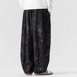 Corduroy Printed Casual Wide-Leg Pants