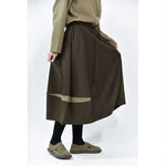 Color-blocked Wool Casual Tulip Skirt