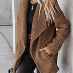 Zeagoo Casual Fleece Fuzzy Coats Faux Shearling Shaggy Jacket