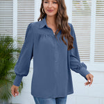 Zeagoo V Neck Button Down Shirts Long Sleeve Collared Blouses Tops