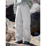 Winter Fleece-lined Drawstring Waterproof Pants