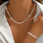 Berta - Wheat ear jewelry set with crystals