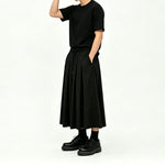 Japanese High-Waisted Pleated Casual Culottes