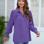 Zeagoo V Neck Button Down Shirts Long Sleeve Collared Blouses Tops