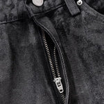 Glitter-coated Slim-fit Stacked Denim Flared Pants