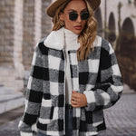 Zeagoo Double Sided Fleece Long Sleeve Plaid Jacket
