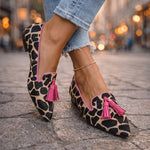 Ondina Pointed Ballerina Flats with Pom-poms