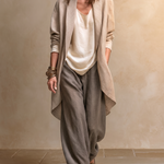 Constance | Three-Piece Beige and Grey Layered Casual Set with Palazzo Pants, Elegant