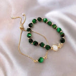 Emerald™ | Elegant Bracelet Set with Green Stones