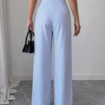 Elegant High-Rise Wide Leg Pinstripe Pants