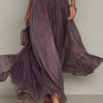 Myriam | Long Chiffon and Lace Dress