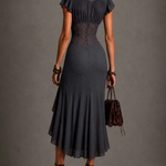 Carmen - Lace and chiffon midi dress